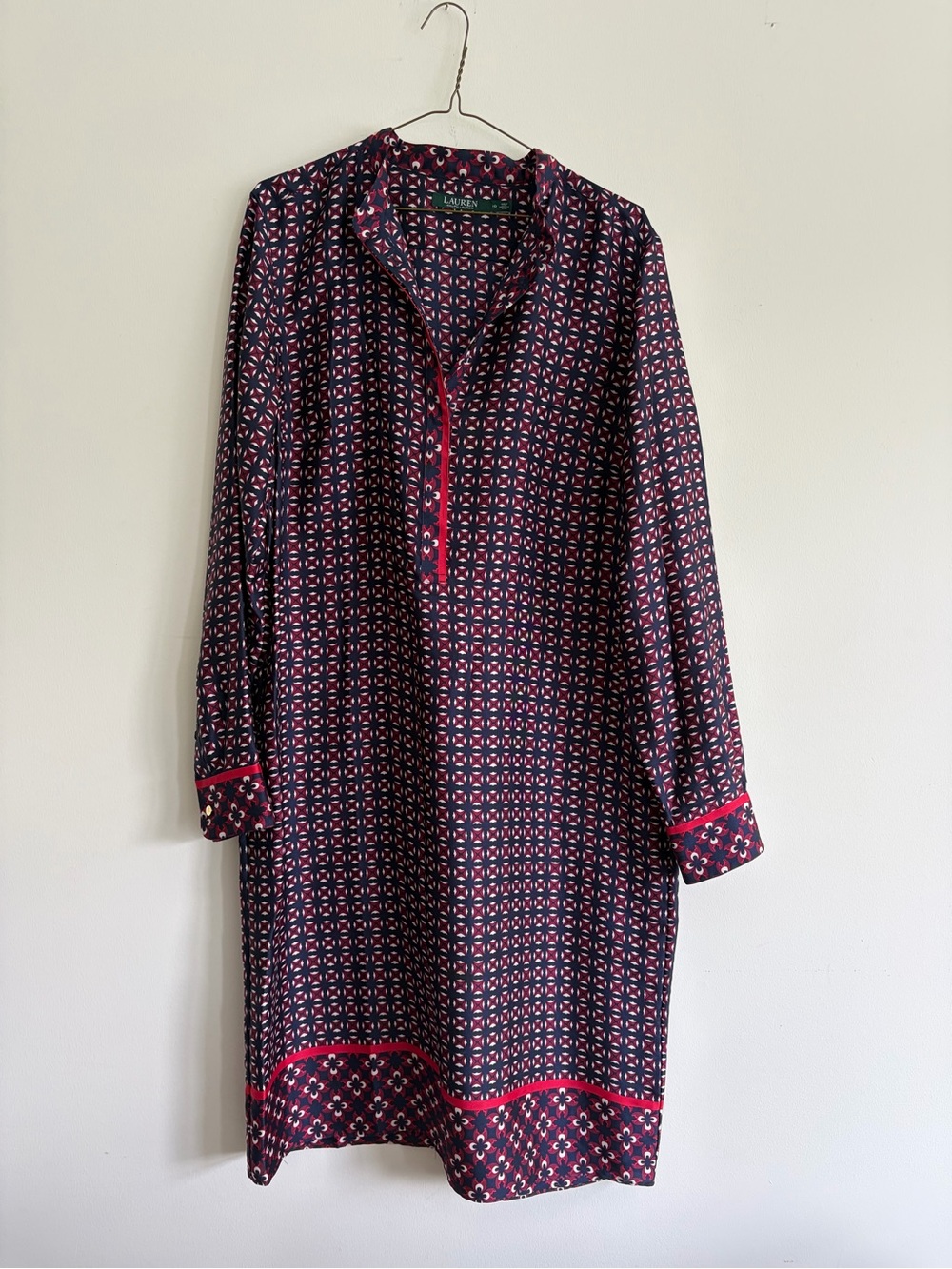 Vintage Lauren Ralph Lauren Navy Tunic Dress with Pink Accents